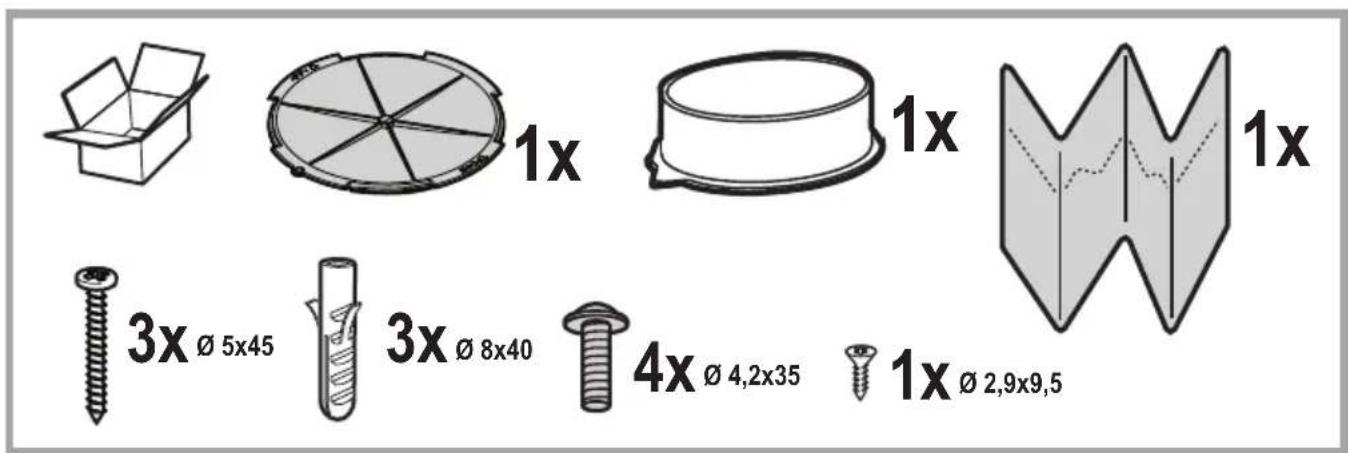 1x 1x 1x 3x Ø 5x45 3x Ø 8x40 4x Ø 4,2x35 1x Ø 2,9x9,5