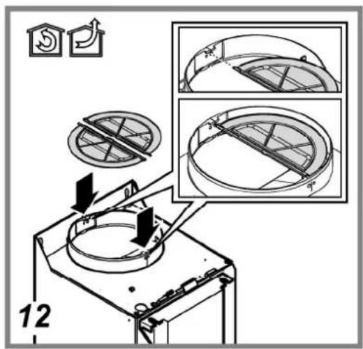 Diagram illustrating a mechanical assembly with labeled components and directional arrows, including a circular component and cross-sectional views.