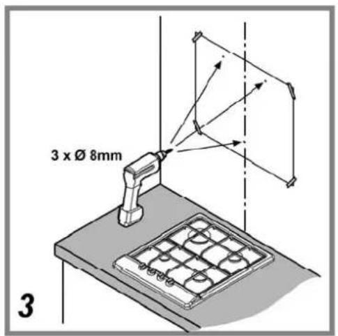 3 x Ø 8mm 3