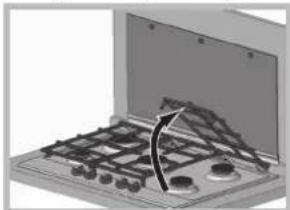 Hotpoint Ariston PKL 641 D2/IX/HA EE - ! To avoid damaging the electric ignition device, do not use it when the burners are not in their housing. - 1