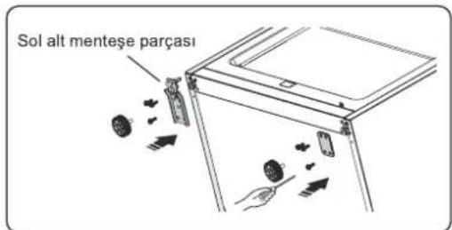 Sol alt menteşe parçası