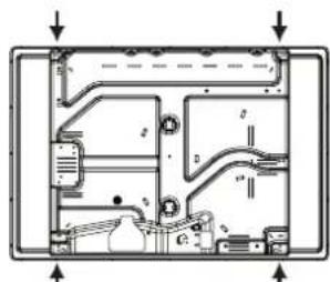 Technical diagram of a mechanical or electronic component with labeled parts and directional arrows indicating assembly or flow.