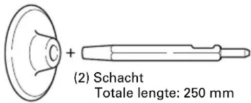 (2) Schacht Totale lengte: 250 mm