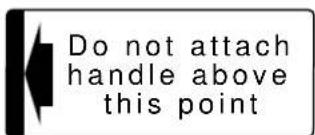 Do not attach handle above this point