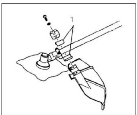Technical diagram showing a mechanical assembly with labeled component '1' and a question mark indicating unknown detail.