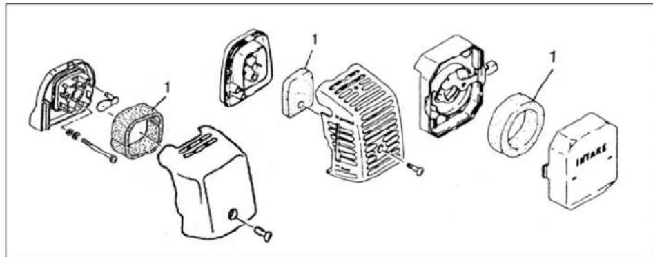 Exploded view diagram of an automotive engine showing internal components and assembly steps with numbered labels