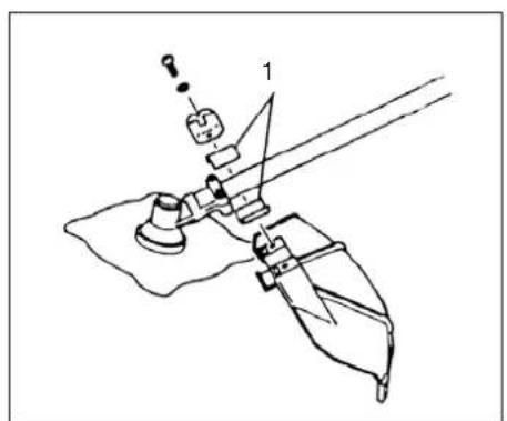 Technical diagram showing a mechanical assembly with labeled component '1' and a question mark indicating unknown detail.