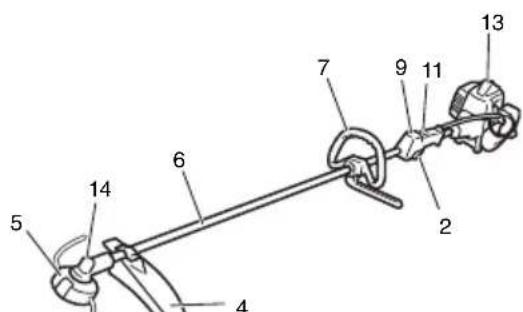 Technical diagram of a mechanical clamp or linkage assembly with numbered components