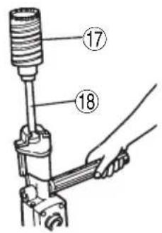 Technical diagram showing a mechanical assembly with numbered parts labeled 17 and 18