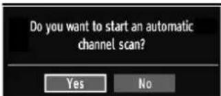 Do you want to start an automatic channel scan? Yes No