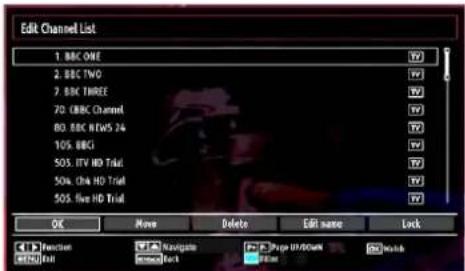 Edit Channel List 1. BBC ONE 2. BBC TWO 7. BBC THREE 70. BBC Channel 80. BBC NEWS 24 105. BBCI 505. ITV HD Trial 50s. One HD Trial 505. Five HD Trial OK Move Delete Edit name Lock Function Go to all Navigate New York http://www.it/box Watch