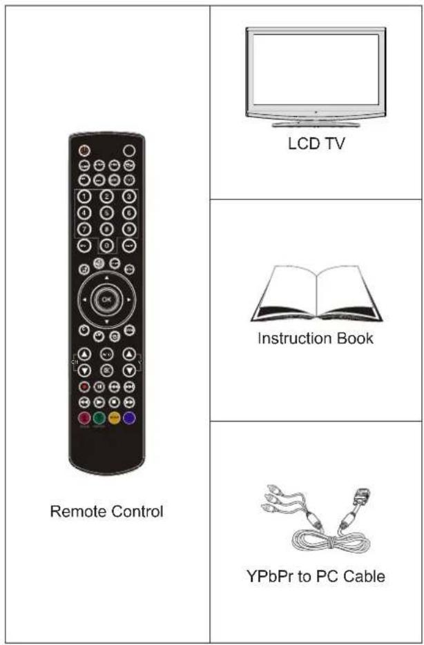 Remote Control LCD TV Instruction Book YPbPr to PC Cable