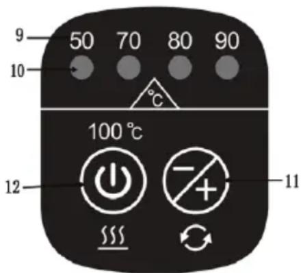 9 50 70 80 90 10 °C 100 °C 12 S S S - + 11