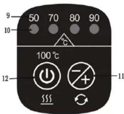9 50 70 80 90 10 °C 100 °C 12 S S S - + 11