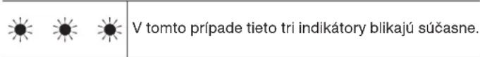 V tomto prípade tieto tri indikátory blikajú súčasne.