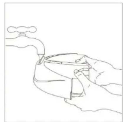 Line drawing of hands using a tool to adjust or install a water tap (no text or symbols present).