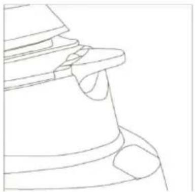 Line drawing of a mechanical component or bracket (no text or symbols)