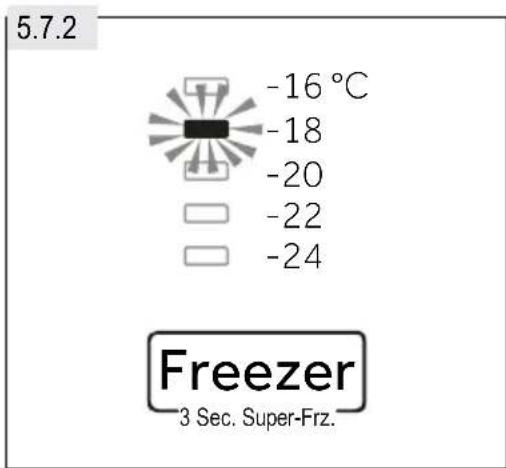 5.7.2 -16 °C -18 -20 -22 -24 Freezer 3 Sec. Super-Frz.