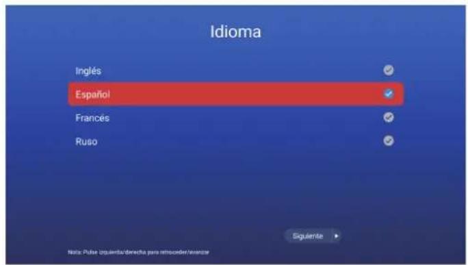 Idioma Inglés Español Francés Ruso Siguiente