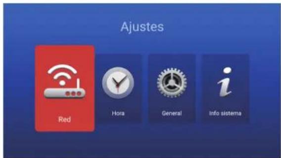 Ajustes Red Hora General Info sistema