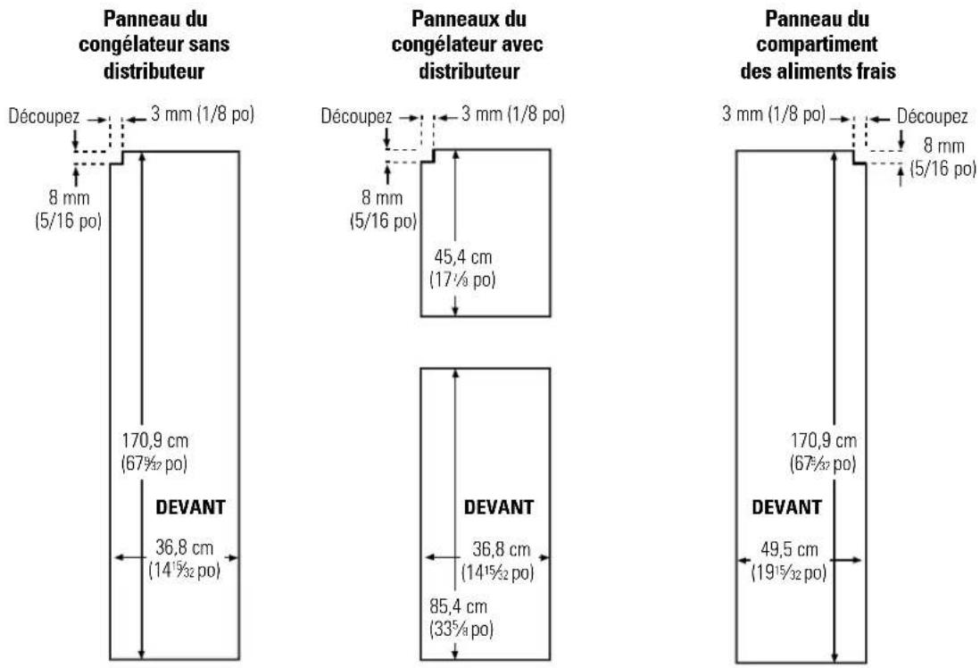 GE PSF26PGSBB - 23' Dimensions pour les panneaux de bois sur mesure - 1