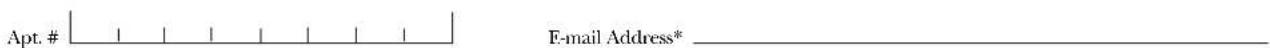 Apt. # E-mail Address* _
