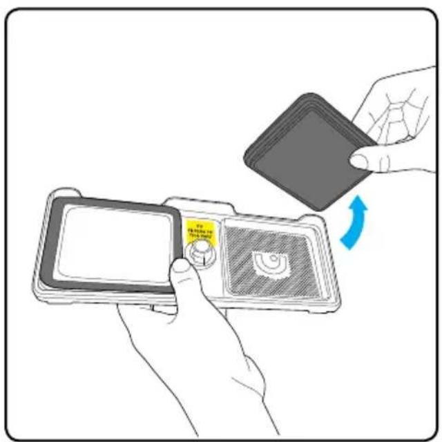 Illustration showing a hand inserting a card into a device with a label indicating 'To be able to use this card'.