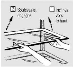 2 Soulevez et dégagez 1 Inclinez vers le haut