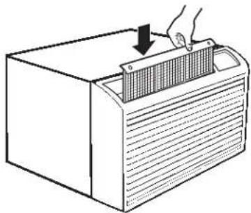 GE AJCM08ACG - Pour remettre le filtre à air en place : - 1