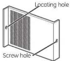 Locating hole Screw hole
