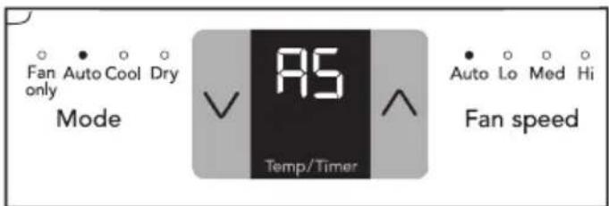Fan only Auto Cool Dry Mode AS Temp/Timer Fan speed Auto Lo Med Hi