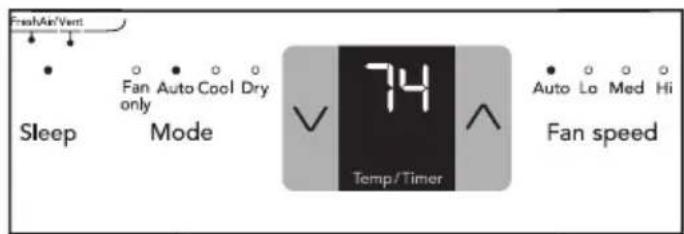 FreshAir/Vert Sleep Fan Auto Cool Dry only 74 Mode Temp/Timer Auto Lo Med Hi Fan speed