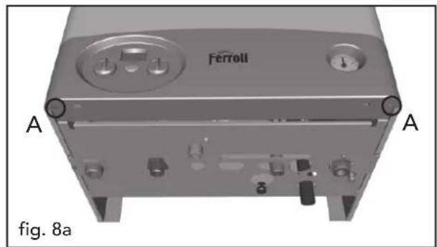 Exterior view of a Ferroll industrial device with labeled ports and control buttons (no readable text or symbols beyond labels)