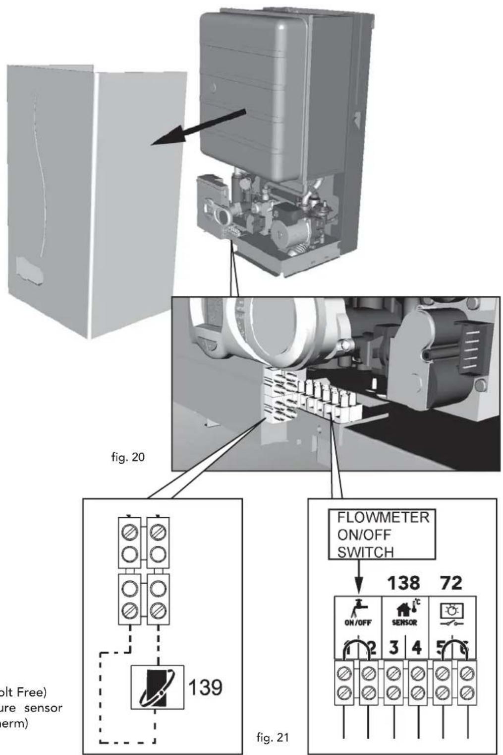 Fig. 20 FLOWMETER ON/OFF SWITCH 138 72 ON/OFF SENSOR 3 4 5 139 Bolt Free) ure sensor erm) Fig. 21