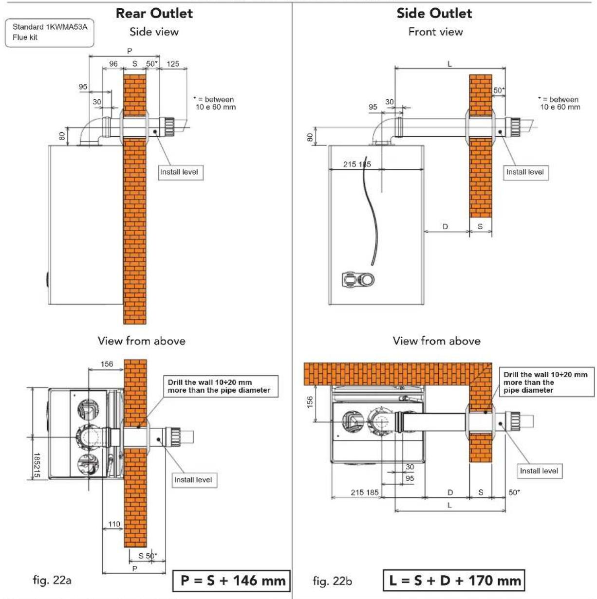 FERROLI Optimax HE 31 C - Standard concentric flue installation - 1