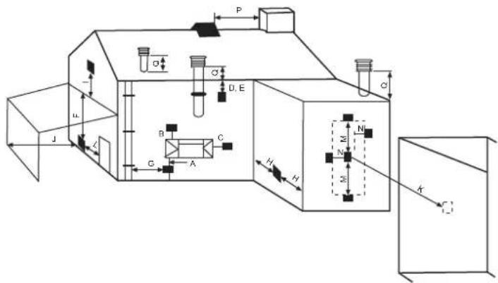 Technical schematic diagram of a mechanical or hydraulic system with labeled components and directional indicators