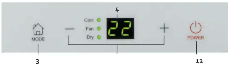 MODE 3 - Cool Fan Dry 4 22 + POWER 12