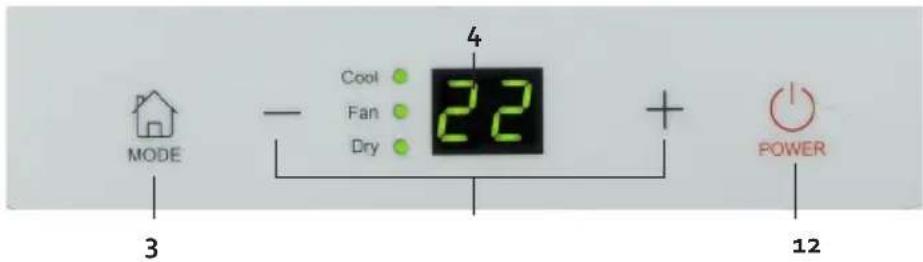 MODE 3 - Cool Fan Dry 22 4 + POWER 12