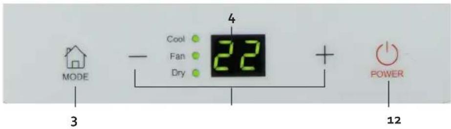 MODE 3 Cool Fan Dry 22 4 + POWER 12