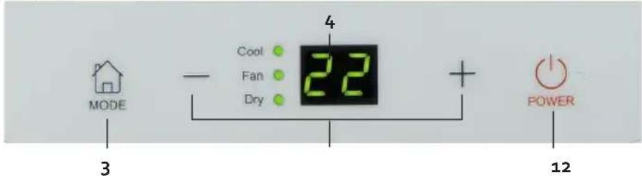 MODE 3 - Cool Fan Dry 4 22 + POWER 12