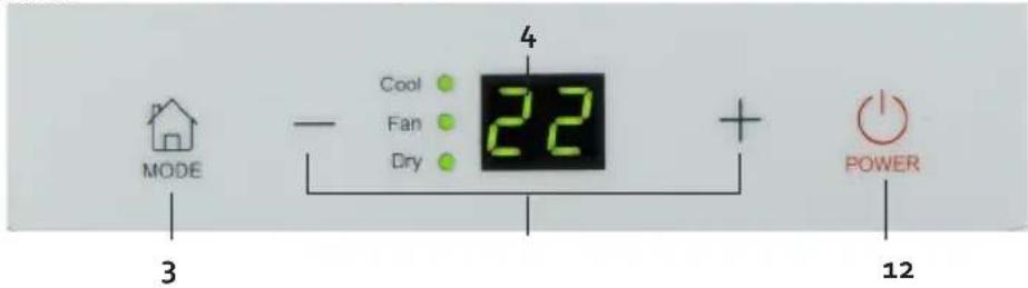 MODE 3 Cool Fan Dry 22 4 + POWER 12