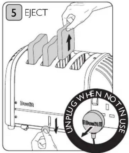 5 EJECT Buedit UNPLUG WHEN NOT IN USE