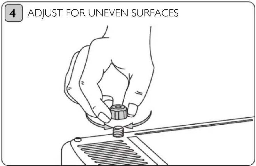 4 ADJUST FOR UNEVEN SURFACES