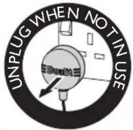 UNPLUG WHEN NOT IN USE