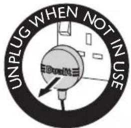 UNPLUG WHEN NOT IN USE