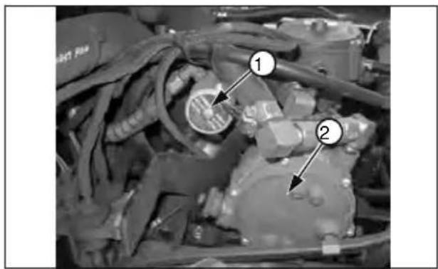 Technical diagram of a mechanical assembly with numbered annotations pointing to components