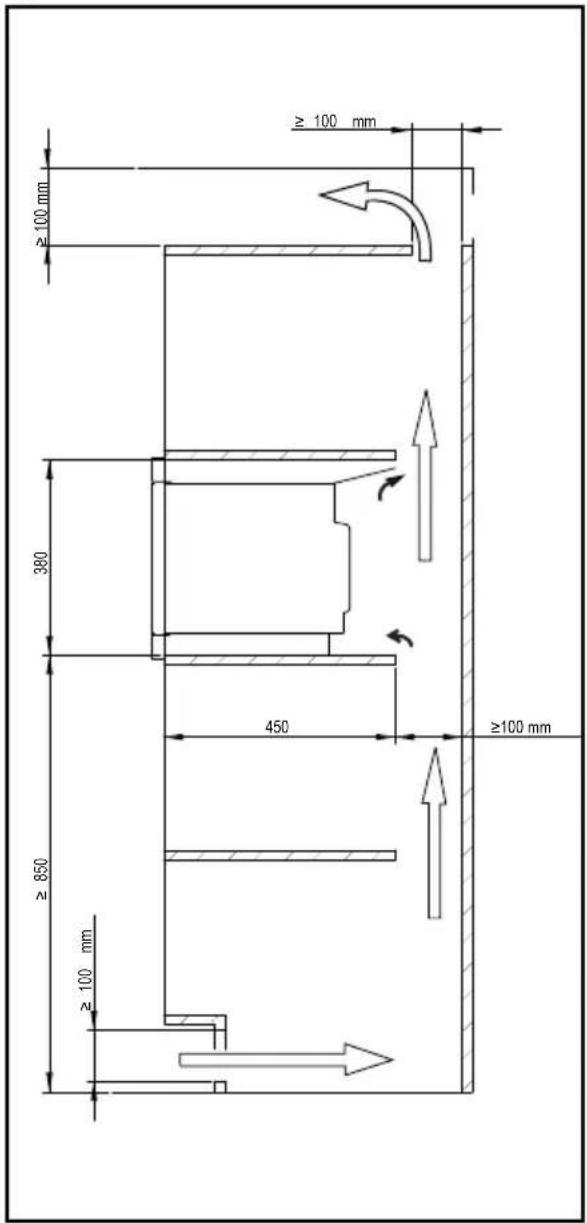≥ 100 mm ≥ 100 mm 380 450 ≥ 100 mm ≥ 850 ≥ 100 mm