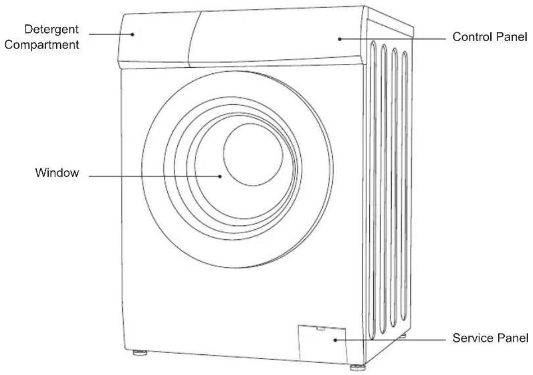 Detergent Compartment Control Panel Window Service Panel