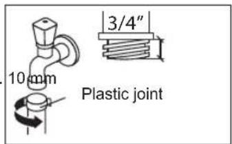10 mm Plastic joint 3/4"