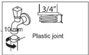10mm 3/4" Plastic joint